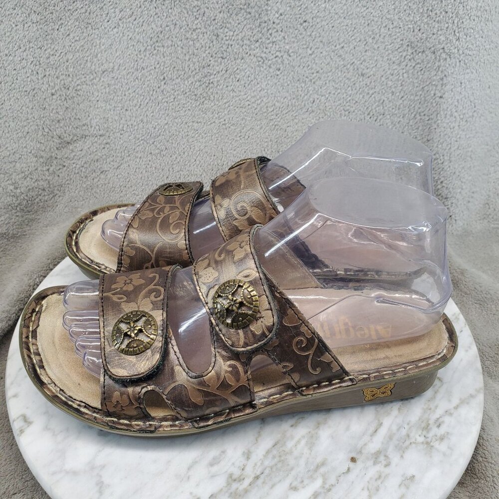 Alegria Shoes Womens EU 36 US 6-6.5 Brown Floral Leather Violette Sandals